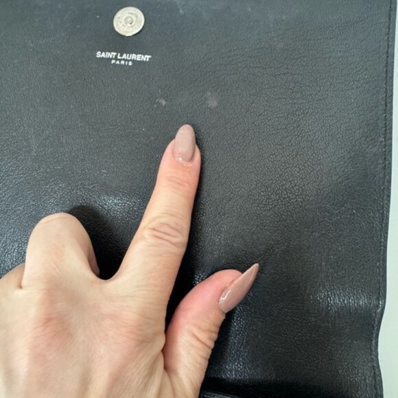 Saint Laurent Black Calfskin Silver Studded Clutch CB801 – Rare & Authentic - Picture 9 of 17